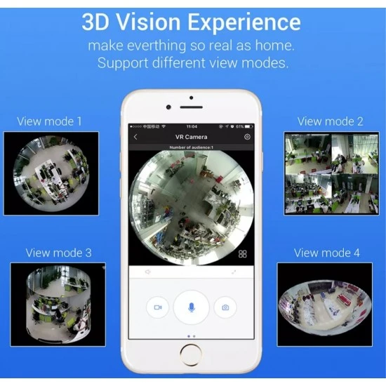 Showing image for اصغر كاميرا مراقبة بتقنية VR مشاهدة كامل الموقع 360 درجة اصغر كاميرا مراقبة بتقنية VR مشاهدة كامل الموقع 360 درجة image